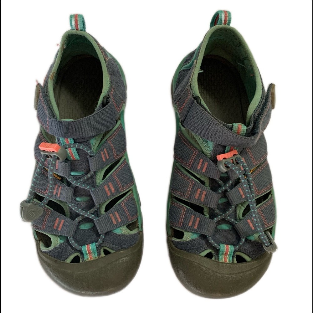 Keen Youth Newport H2 SZ 2 Waterproof Blue/Green Water Hiking Walking Shoe